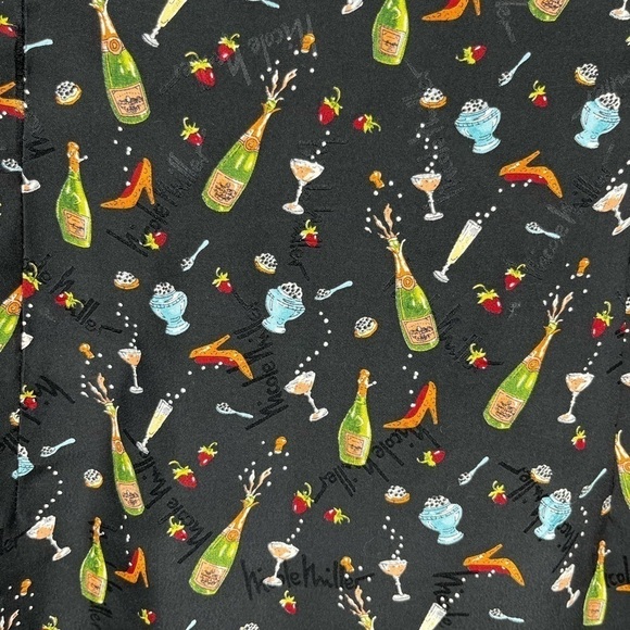 Vintage Nicole Miller Collection 100% Silk Novelty Strawberry Ice-cream print - Picture 6 of 7